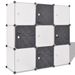 Storage Cube Organizer with 9 Compartments Black and White_voghion.com