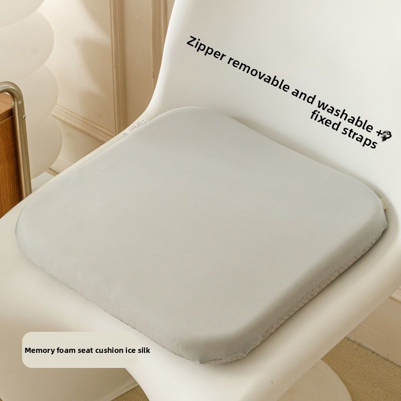 Almofada de assento de espuma viscoelástica para escritório, banco longo para estudantes, cadeira de jantar espessada, cor seda gelo para o verão_voghion.com