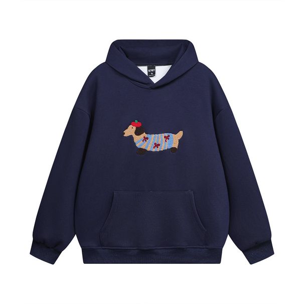 Lustiges Dackelwelpen-Sweatshirt, locker, trendig, für Herren, Frühling und Herbst, personalisierbar, Cartoon, lässig, langärmelig, mit Kapuze_voghion.com