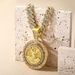 Hip Hop Spinning Angel Pendant Necklace For Men & Women - 18" Cuban Chain With Rotating Religious Charm & Rhinestone Details (Gold)_voghion.com
