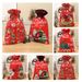 Christmas Drawstring Gift Bags With Festive Prints - Reusable Fabric Pouches For Candy, Treats & Holiday Presents_voghion.com