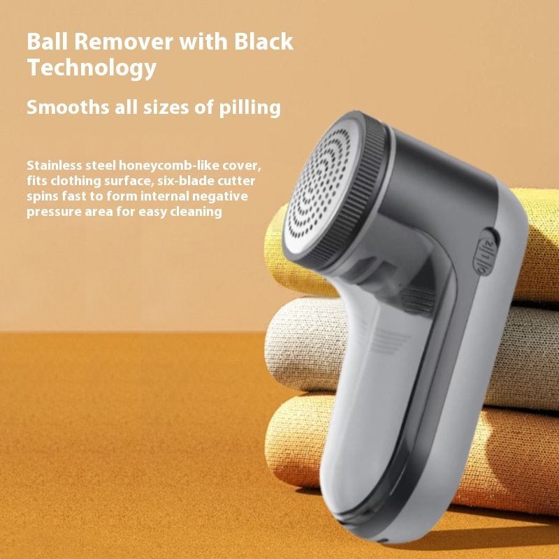 Professional Electric Fabric Shaver – USB Rechargeable Lint Remover With ABS Housing For Sweaters & Home Textiles (Black/White)_voghion.com