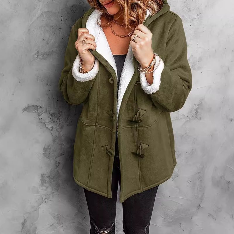 Women's Clothing mid length windbreaker coat jacket warm top_voghion.com