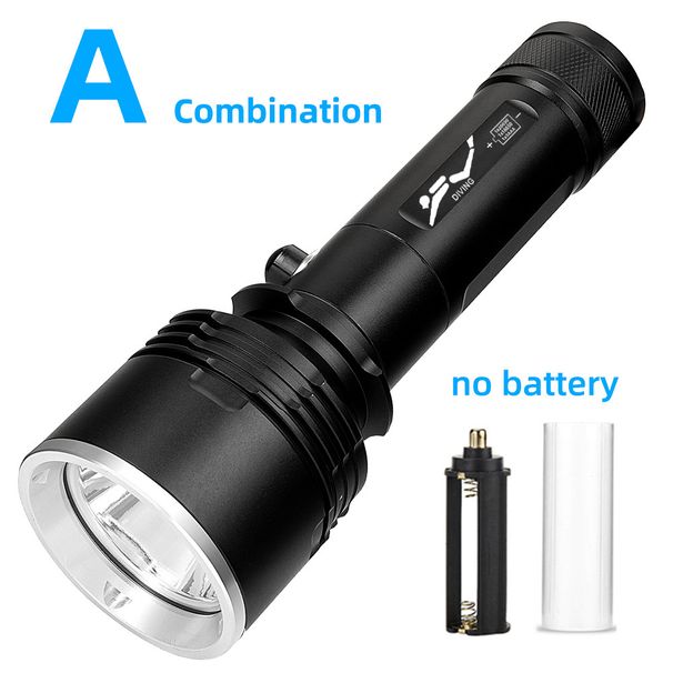 Linterna de buceo P70 de largo alcance para exteriores, potente luz, reflector subacuático de alta potencia transfronteriza_voghion.com