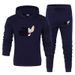 Herren Fleece-Sweatshirt Zweiteiliges Freizeit-Sport-Set Tide Kapuzenpullover Bedruckte Jogginghose_voghion.com
