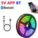 5V USB RGB LED Strip Lights With 24-Key Remote & Bluetooth APP Control - 5050 SMD Flexible Light Tape For TV Backlight, Home Decoration_voghion.com