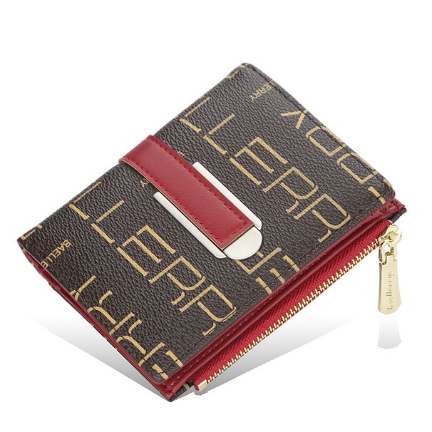 Γυναικεία Baellerry γυναικεία κοντό πορτοφόλι με τυπωμένες υποδοχές πολλαπλών καρτών Πορτοφόλι με κουμπωτά κέρματα μοντέρνα θήκη για κάρτες με φερμουάρ για γυναίκες_voghion.com