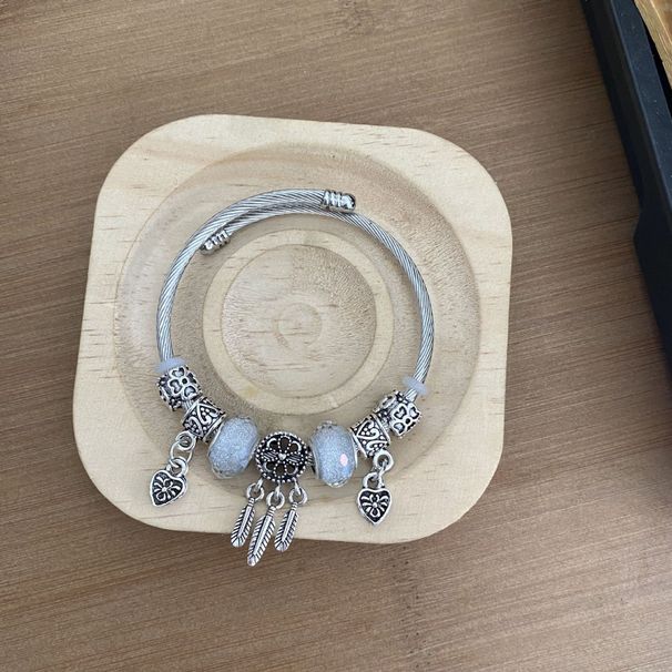 Panjia Dora DIY Beaded For Women Stainless Titanium Steel Bracelet Versatile Light Luxury Jewelry_voghion.com