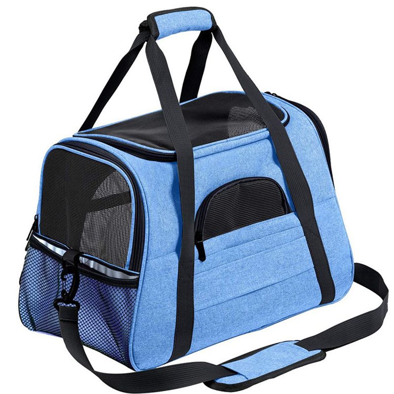 travel pet bag aviation breathable bag Oxford cloth portable bag crossbody pet bag_voghion.com
