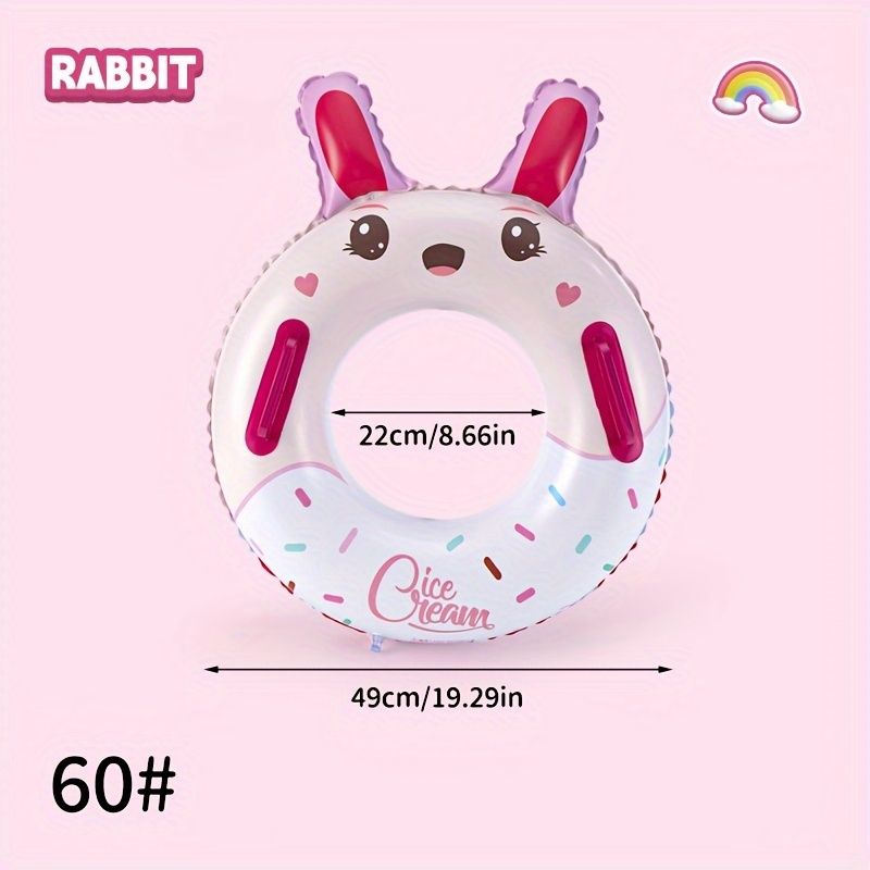 Liten kaninbadring med handtag, söt tecknad PVC-flytring, sommarpoolstrandfesttillbehör_voghion.com