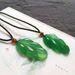 Ice-grade Jasperite Jade-green Leaf Pendant, Green Jasperite Pendant, Jade Necklace, Golden Plumage And Jade Leaves._voghion.com
