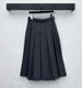 2025 New Mid-length Pleated Skirt With A Belt, A High-waisted Pleated Skirt For The School To Make You Look Younger_voghion.com