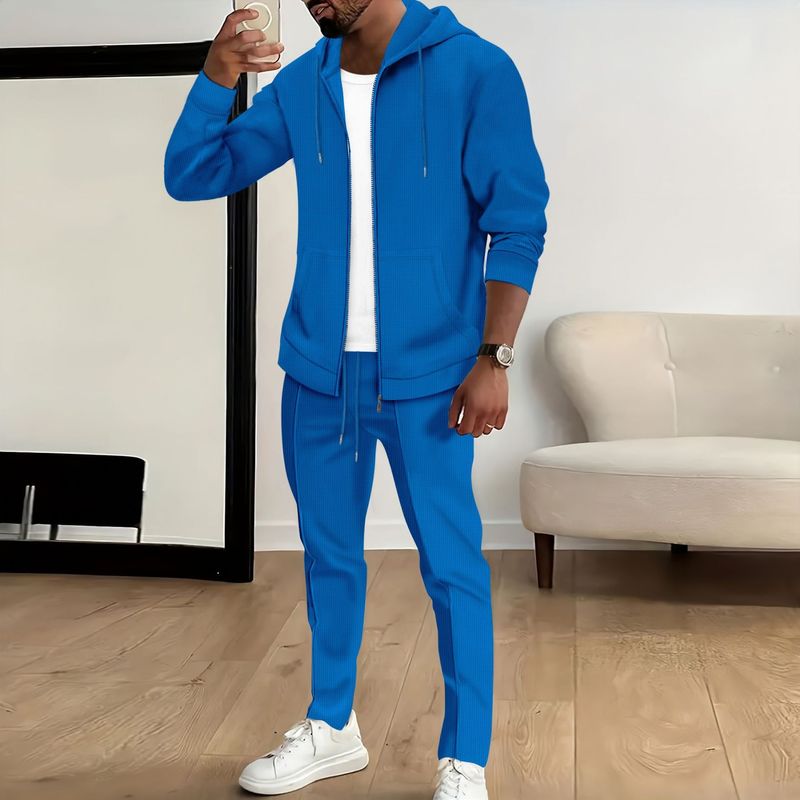 "Lichtgewicht herensweater met capuchon en halve rits voor buitensporten en casual kleding - Ademende polyesterstof, lange mouwen en verstelbare capuchon_voghion.com