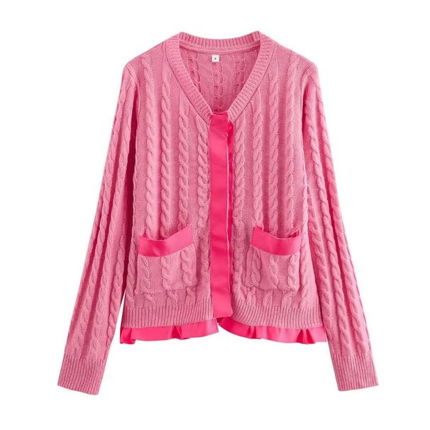 2024 Sommer Neues Damenmode-Street-Top mit offenem Kragen und Spleißpullover_voghion.com