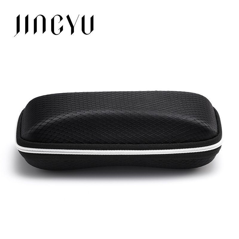 Unisex Compressione piccola griglia cerniera Custodia per occhiali Custodia per occhiali da sole Borsa con cerniera in EVA Occhiali da sole neri Custodia per occhiali da sole_voghion.com