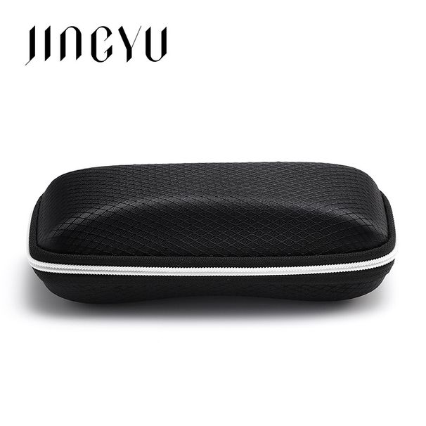 Unisex Compressione piccola griglia cerniera Custodia per occhiali Custodia per occhiali da sole Borsa con cerniera in EVA Occhiali da sole neri Custodia per occhiali da sole_voghion.com