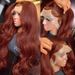 Neue vordere Spitzeperücke braun rot langes lockiges Haar Highlight Red Body Wave Perücken_voghion.com