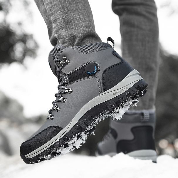 Winter Plus Plüsch Dicke Warme Schneestiefel Größe 46 Outdoor Herren High Top Nordost Baumwollschuhe_voghion.com