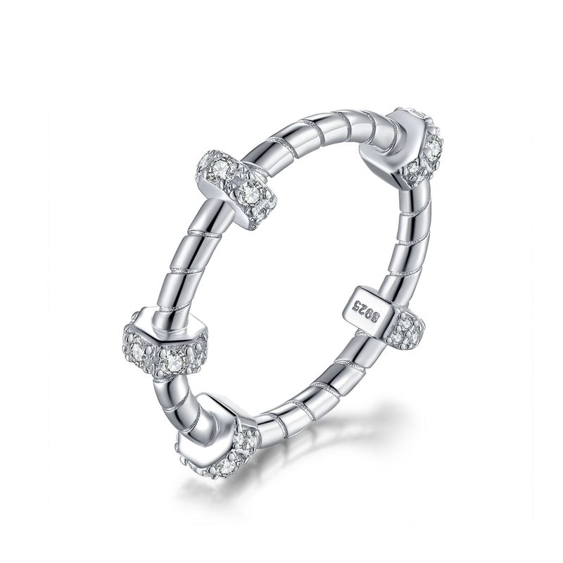 Anello minimalista in osso - Anello a cerchio completo in argento sterling 925_voghion.com
