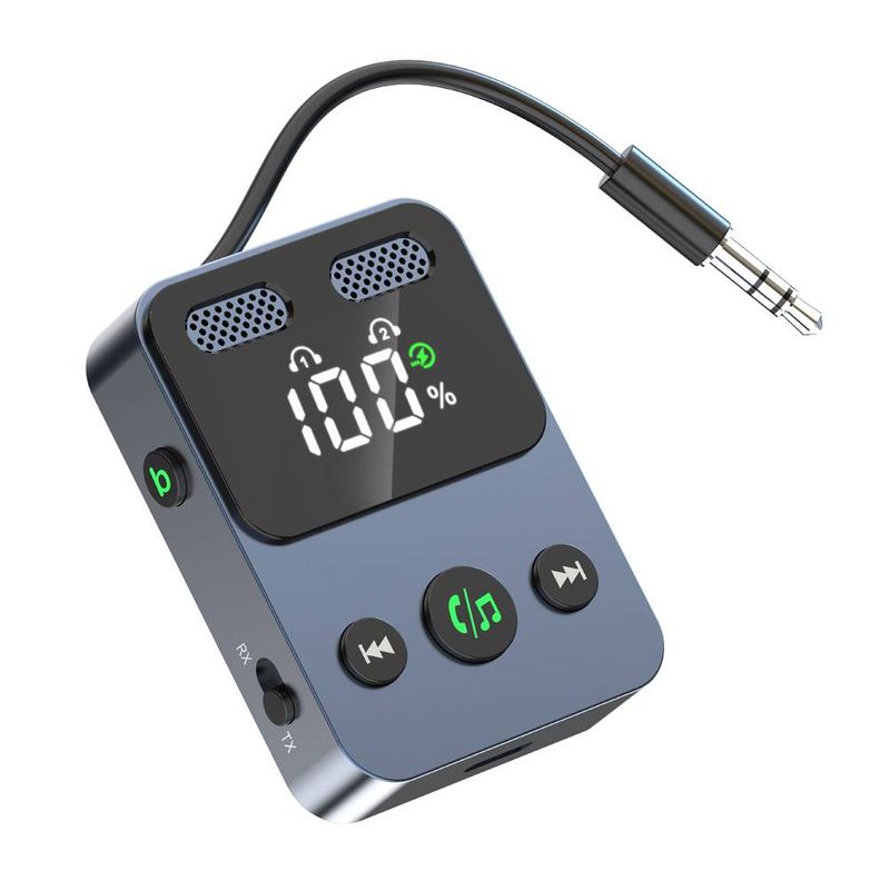 BR17 Bluetooth 5.3 vevőegység - Dupla mikrofonos adapter autóba, hangszóróba, headsetbe - Hosszú akkumulátor-üzemidő, gyors töltés, TX mód,_voghion.com