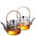 Glass Tea Kettle With Bamboo Handle – Stovetop & Electric Steam Brewer – Heat-Resistant Borosilicate Pot For Tea & Hot Water (Hammered/Smooth Style)_voghion.com