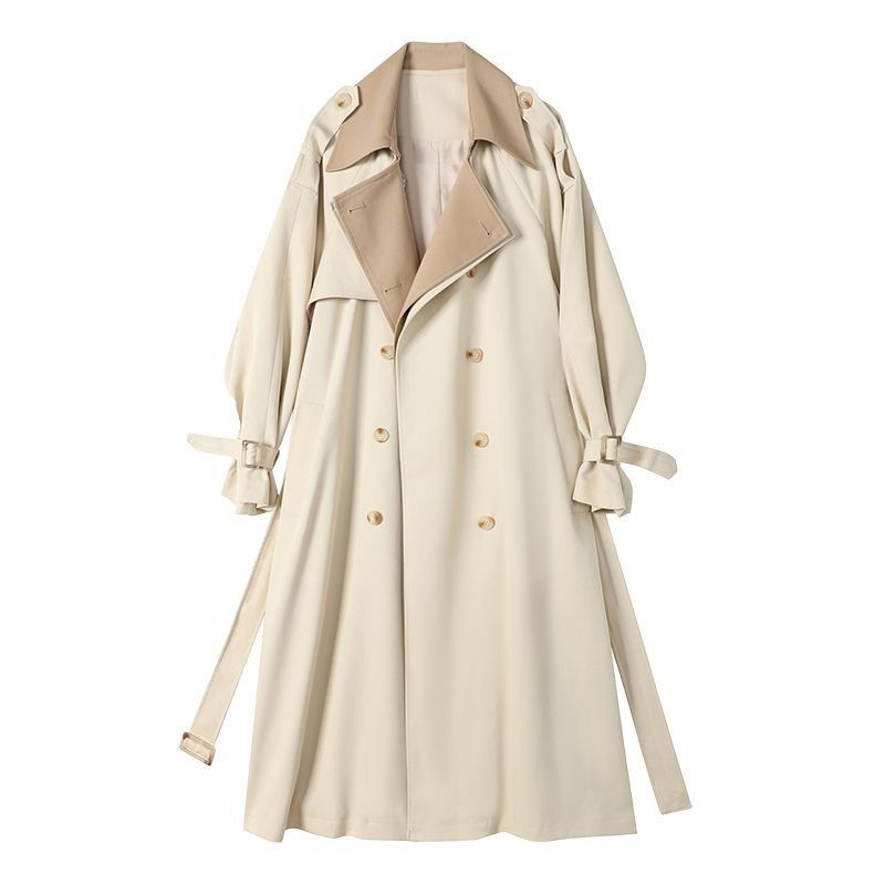 Korean Loose Niche Design Coat, High-End And Atmospheric Windbreaker, Women's Mid Length, Autumn New Item, Beige_voghion.com