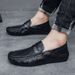 Spring New Leather Soft Sole Loafers Slip-On Casual Low Top Step-On Men's Shoes_voghion.com