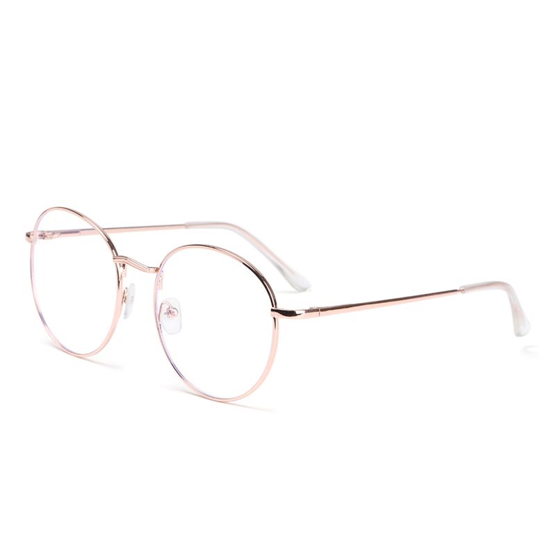 Moud Vintage Blo Brëllrahmen Ronn Lëns Myopie Optesch Spigel Metall Anti UV Kloer Brëller Ultra Liicht Rahmen Unisex_voghion.com