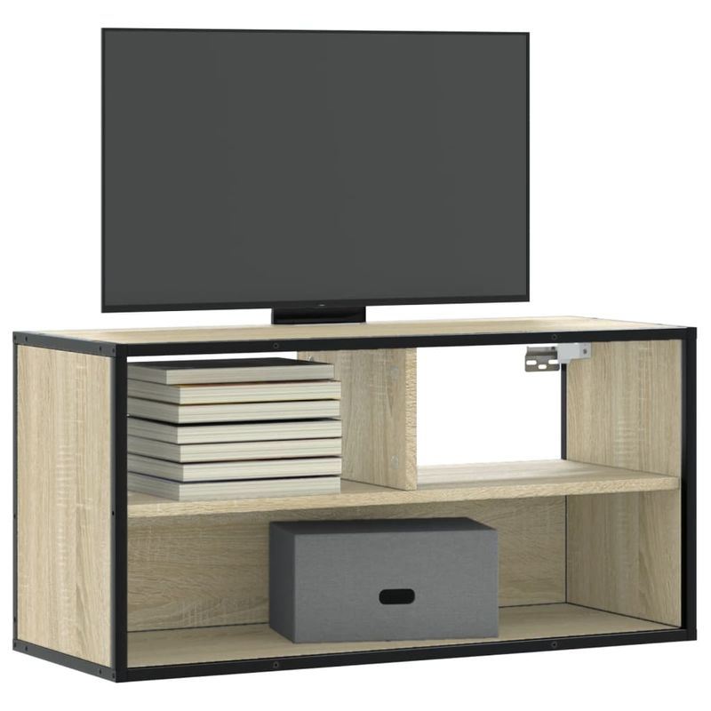 TV-Schrank Sonoma-Eiche 80x31x39,5 cm Holzwerkstoff Und Metall_voghion.com