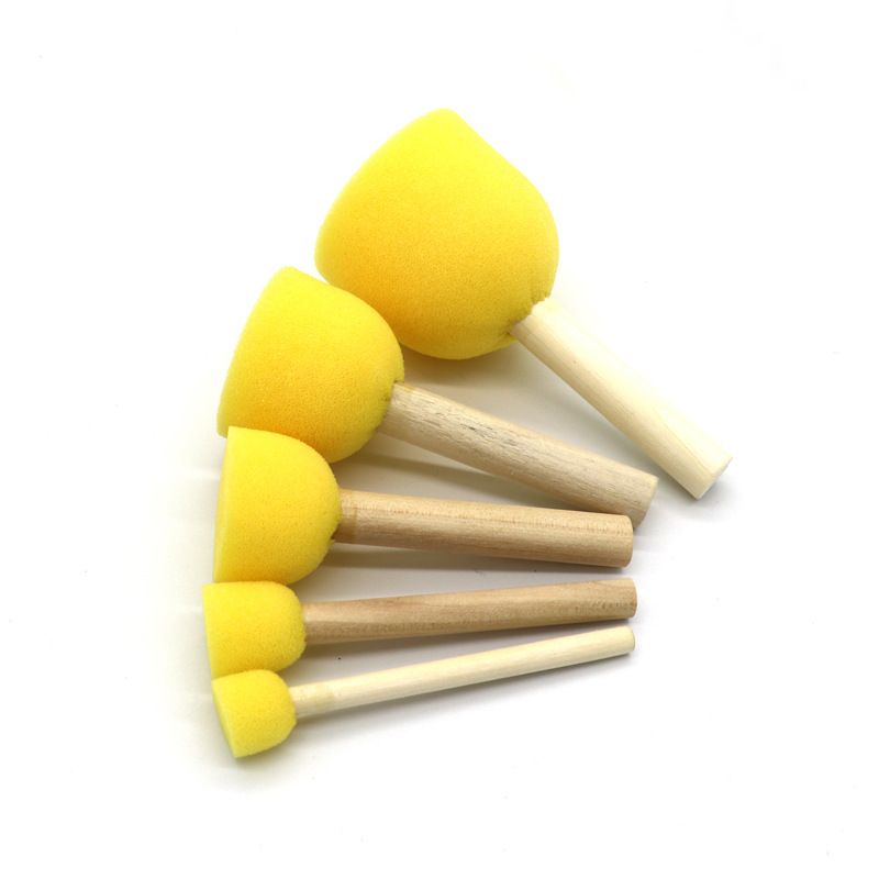 Children's art materials sponge painting brush graffiti painting round mushroom head seal kindergarten rubbing sponge stick_voghion.com