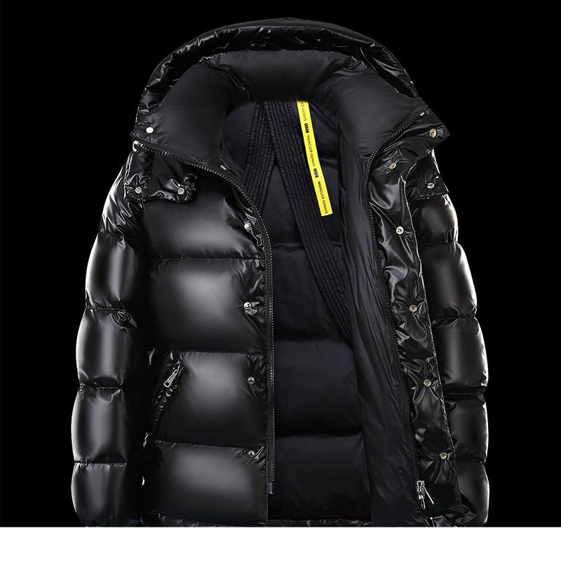 Men's Clothing Bright Coat Jacket Men's Short Winter Couple Hooded Thick Warm Jacket_voghion.com