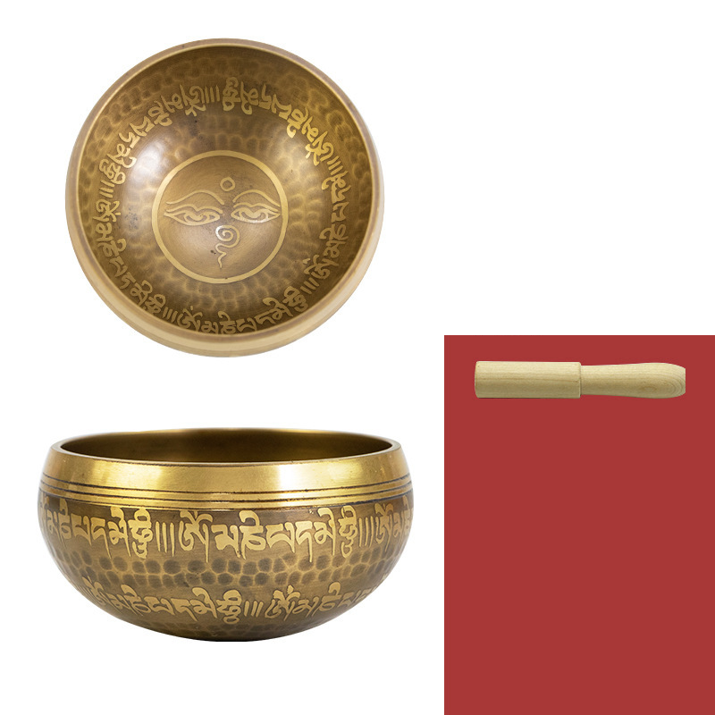 Nepalese klankschaal, handgemaakte kom, handgehamerde Tibetaanse klankschaalset - Stressverlichting, chakra-balancering en meditatietool_voghion.com
