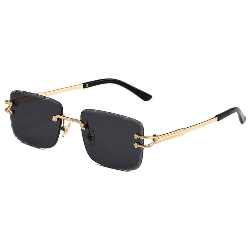 Unisex Frameless Cut-Edge Sunglasses – UV400 Metal Square Shades With Gradient Lenses (8 Colors)​_voghion.com