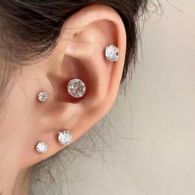 High-Value Earrings For Women, Piercing Care, Bone Helix Studs, Sparkling Earrings, Niche High-End Versatile Ear Jewelry_voghion.com