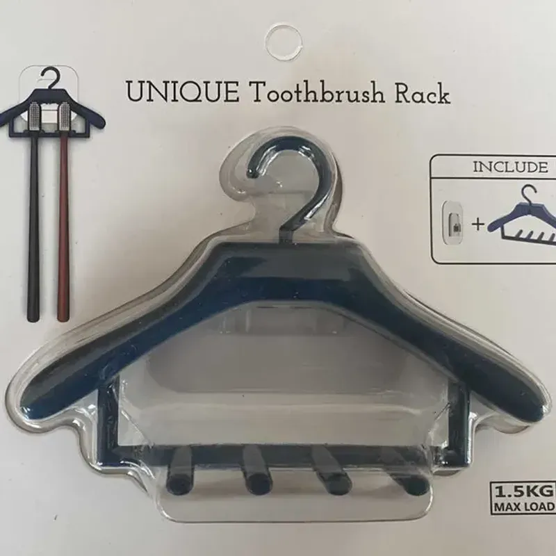 2024 Creative Hanger Type Toothbrush Toothpaste Dispenser Wall Mount Stand Tooth Brush Beard Shaver Holder Bathroom_voghion.com