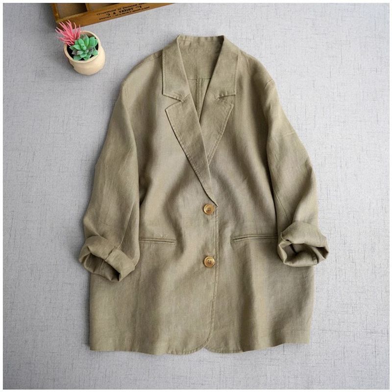 Italienesch High-End Minimalistesch Kotteng-Léngen Laangärmjackett fir Dammen Fréijoers- an Hierschtmoud, altersreduzéiert Casual_voghion.com