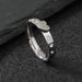 Fashionable Stainless Ring With A Sense Of Luxury, Simple And Three-dimensional Welding, Heart-shaped Diamond Inlaid_voghion.com