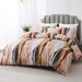 Bohemian Stripe Duvet Cover Set - 3-Piece Geometric Bedding (Handwoven Tribal Patterns Breathable & Hypoallergenic Free-Spirited Boho Chic Style)_voghion.com
