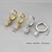 Women 925 Sterling Silver Gold Plated Huggie Hoop Dangle CZ Earrings Gift D23_voghion.com