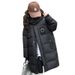 Piumino invernale in stile coreano per ragazze: leggero e caldo, con cappuccio (130-170 cm, nero/bianco)_voghion.com