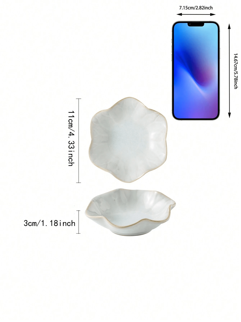 1 Ceramic Petal Jewelry Tray, Petal Design Decorative Small Accessory Tray, Used For Jewelry Storage And Display, Home Decoration_voghion.com