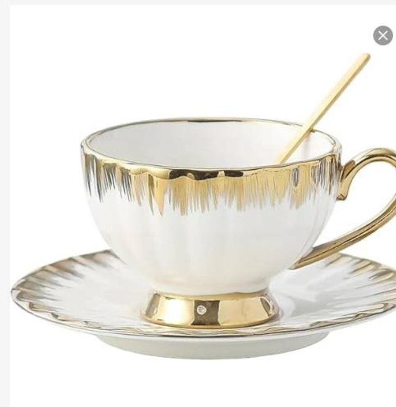 Turkish Coffee Cup Set,Cappuccino Cups With Saucers,Ceramic Coffee Cup Set Of Gold Trim, 7oz For Double Espresso,Latte,Cafe Mocha, Tea_voghion.com