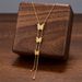 Collana a forma di farfalla in oro per donna, collana lunga e delicata, placcata in oro 18k/argento, con ciondolo a forma di Y, collane a catena con perline a strati alla moda_voghion.com