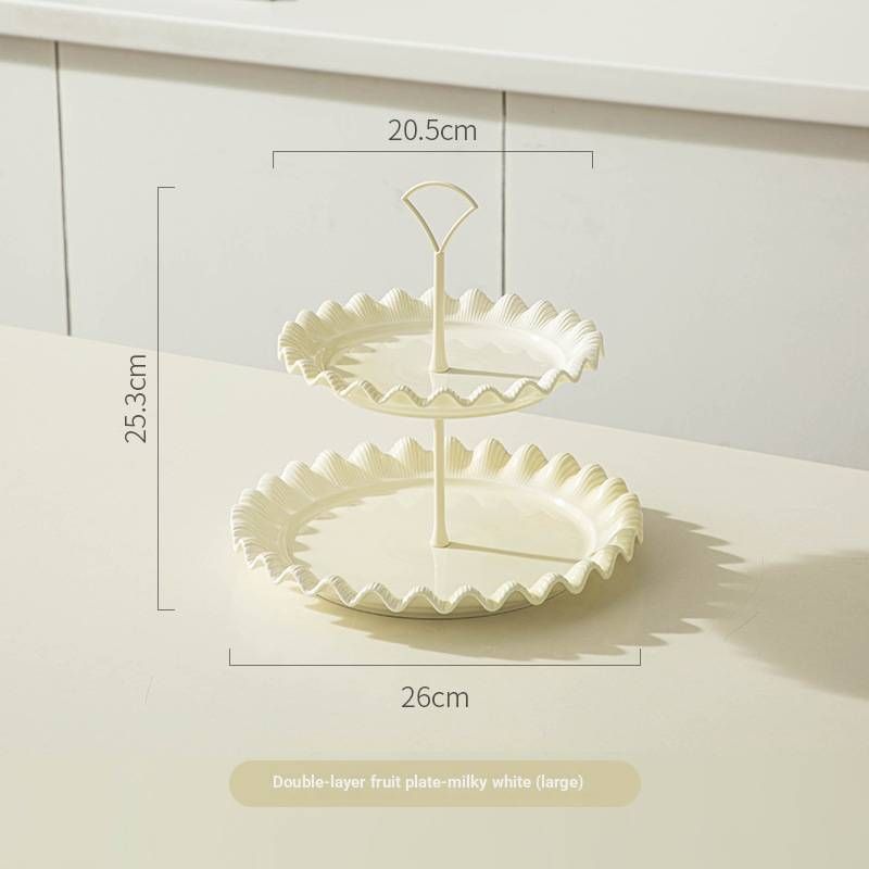 Etagere Obstplatte aus Keramik im nordischen Stil – Elegante 2- bis 3-stöckige Servierplatte für Desserts und Snacks im Wohnzimmer, auf dem Couchtisch oder bei Empfängen_voghion.com