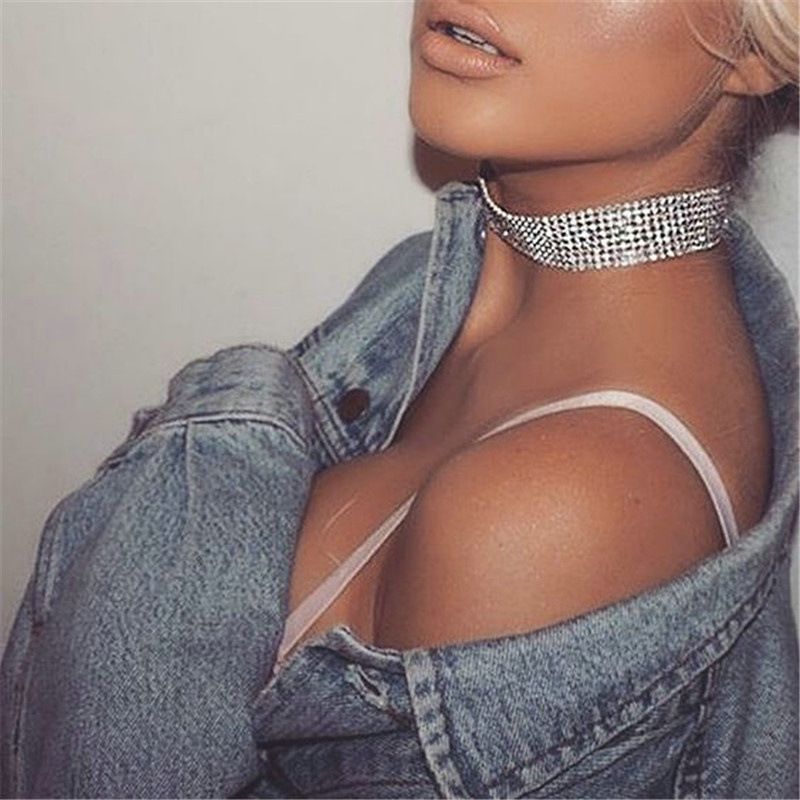 New Style Fashion Exaggerated Neck Chain Necklace For Women A Diamond Choker Jewelry LBZ987_voghion.com