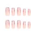 Unhas francesas Halo Dye Gradual, comprimento médio, realce removível, 24 peças, caixa com unhas acabadas, usando unhas postiças_voghion.com