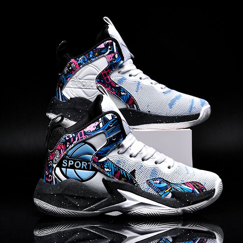 Jungen High Top Sportschuhe 2024 Neue Kinder-Basketballschuhe für mittlere und große Kinder, rutschfeste Laufschuhe, Jugend-Sneaker_voghion.com