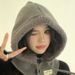 Korean Balaclava For Women Winter Warm Scarf Integrated Couple Style Ear Protection Knitted Hat_voghion.com