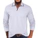 Men's t-Shirt v-Neck Solid Color Polo Shirt Men's Long Sleeve Top_voghion.com