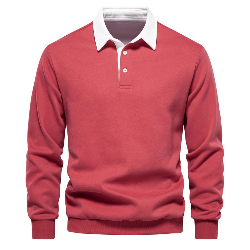 Herrenbekleidung Langarm-Kapuzenpullover mit Polo-Ausschnitt, trendiger Herren-Kapuzenpullover, hochwertig, lässig_voghion.com